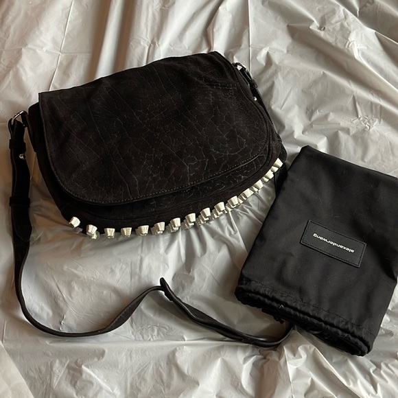 Alexander Wang Black Leather Crossbody Bag Studded Bottom NWT - Picture 9 of 17